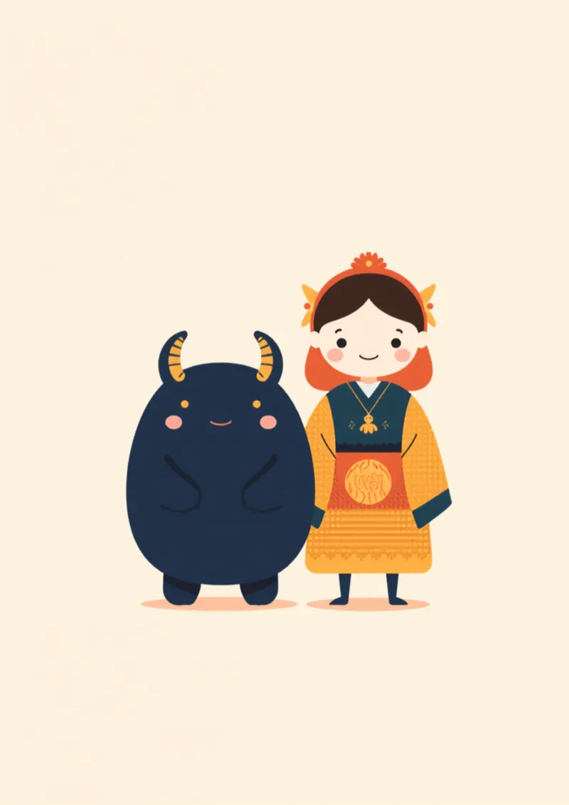 妖怪と式神を表すイラスト